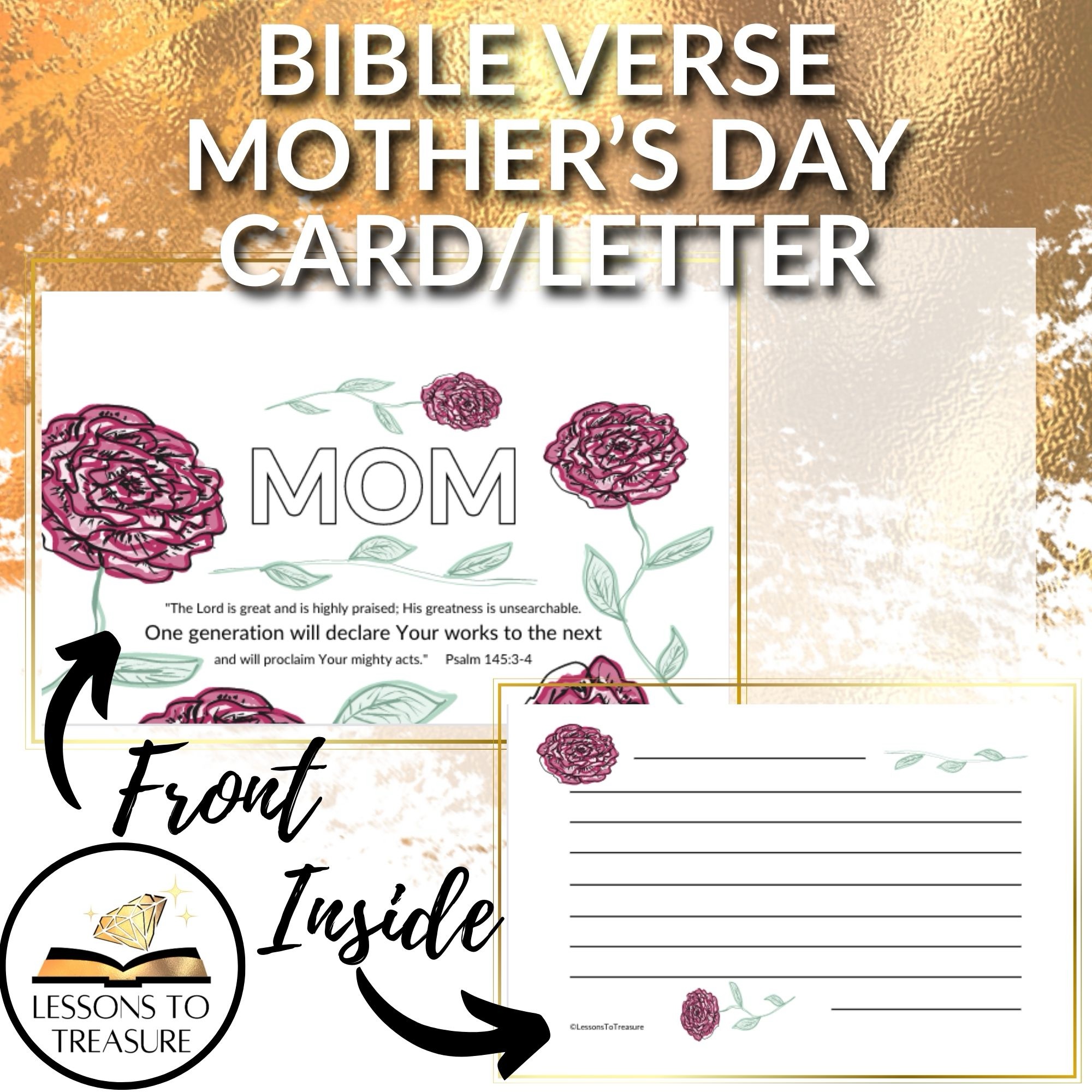 Mothers day card letter Bible verse writing MAY